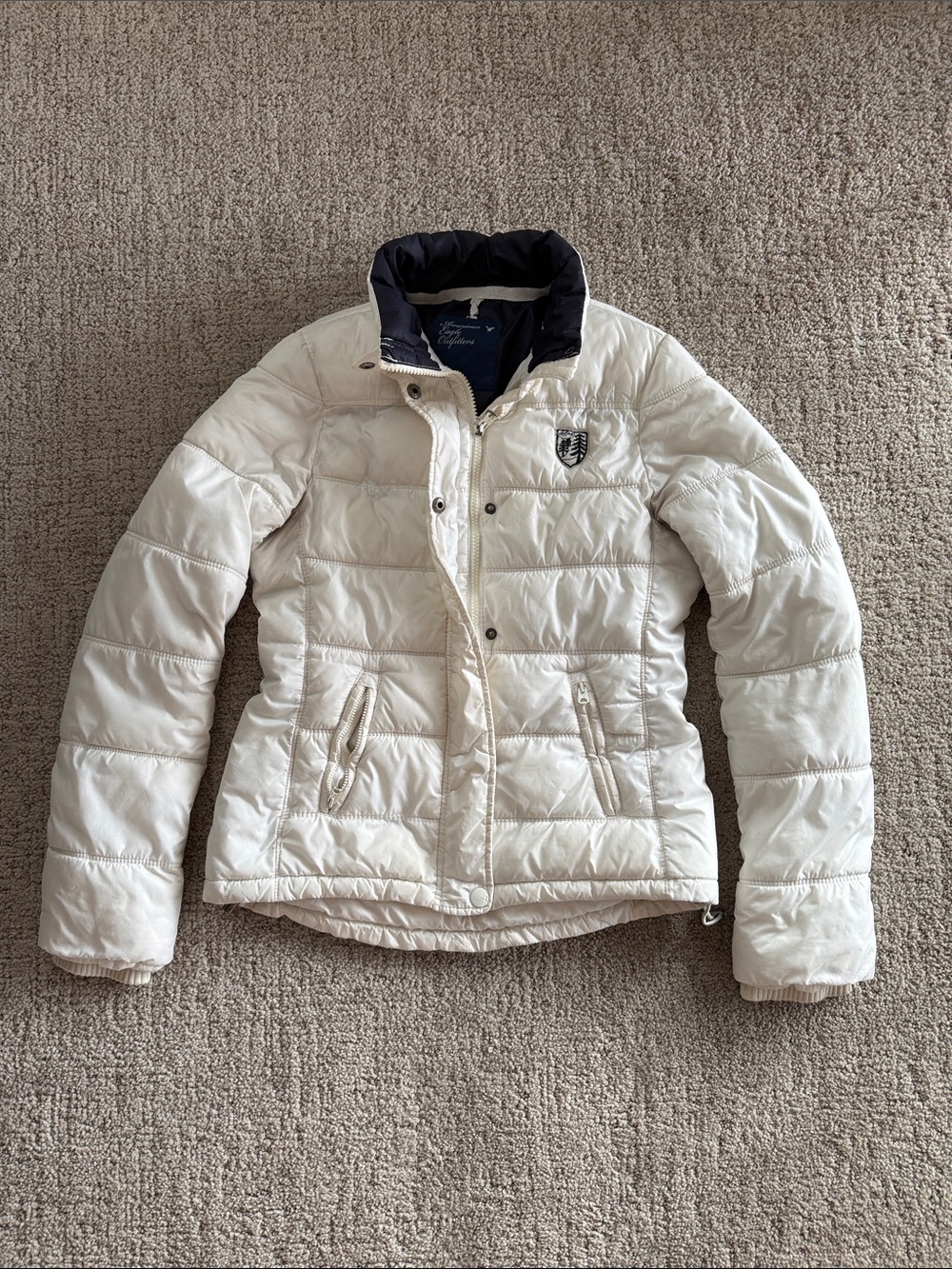 Women's AE white Quilted Puffer Jacket